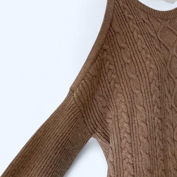 Express Open Shoulder Tan Sweater S - Picture 5 of 5